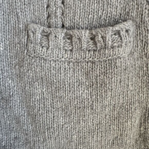 Sundance Turtleneck Sweater Long MEDIUM Merino Wool Grey Mixed Media Cozy & Soft - Picture 14 of 16